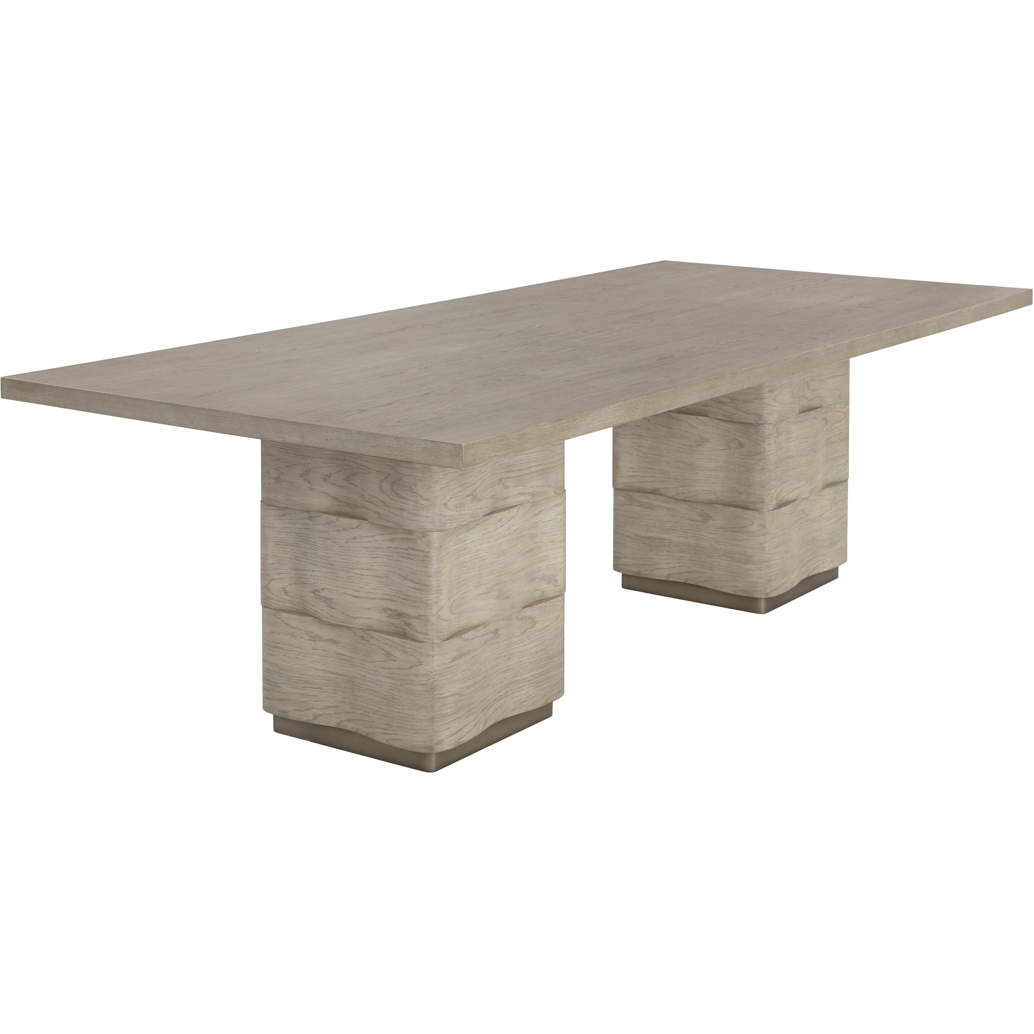 Hoyos 100 X 46 inch Light Wash / Warm Brass Dining Table